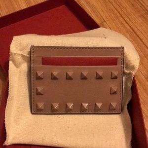 Valentino Garavani Rockstud Calfskin Card Holder